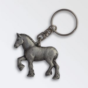 Pewter Heavy Horse Key Ring