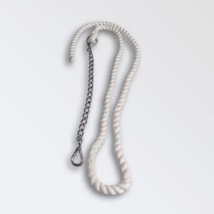 White Lead Ropes with Chrome Chain