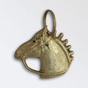 Solid brass key ring - Heavy Horse Head Left Facing