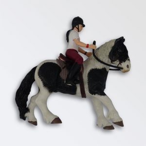 Papo - Black and White Horse with rider