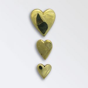 Brass Harness Decoration - Hearts with Shanks