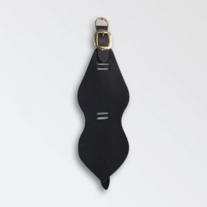Teardrop shaped leather for two brasses